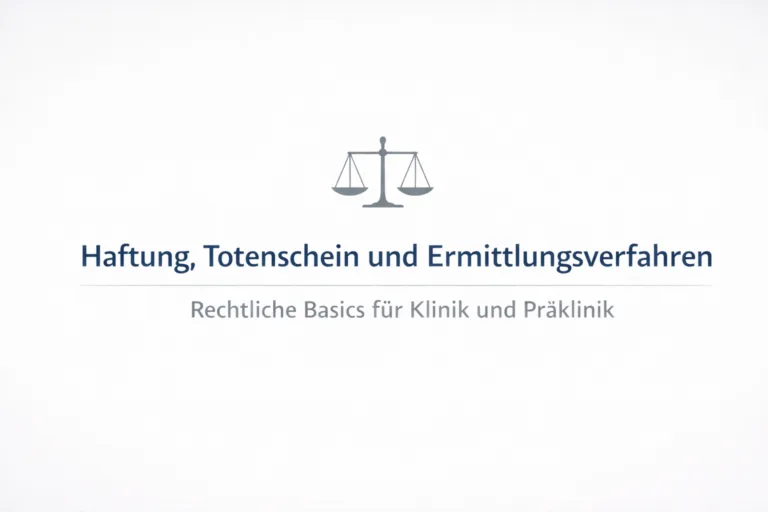 Haftung, Totenschein und Ermittlungsverfahren – Rechtliche Basics für Klinik und Präklinik