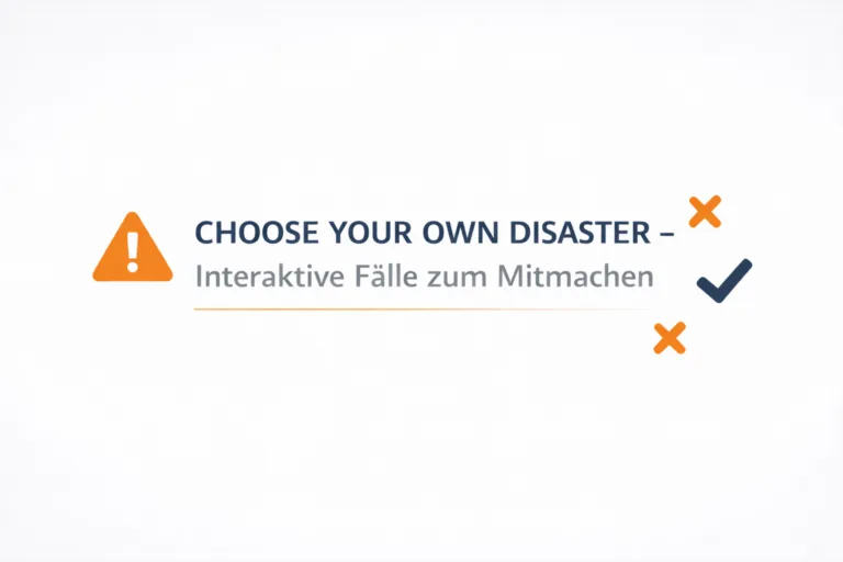 Choose your own disaster – Interaktive Fälle zum Mitmachen